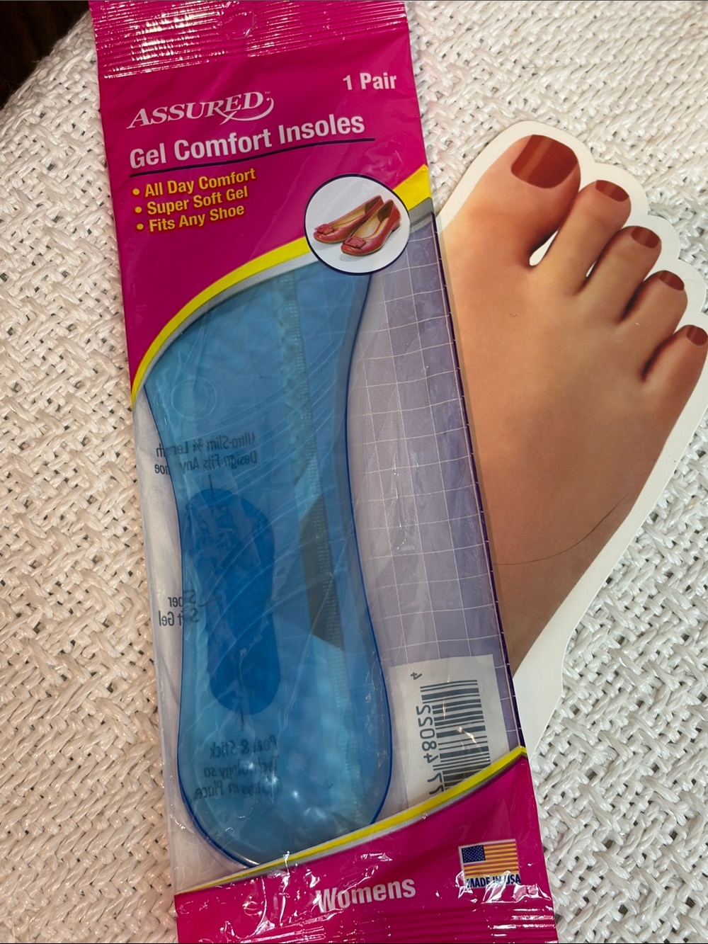 NWT Women's Blue Gel Comfort Insoles - Cushioned Support - Picture 4 of 4